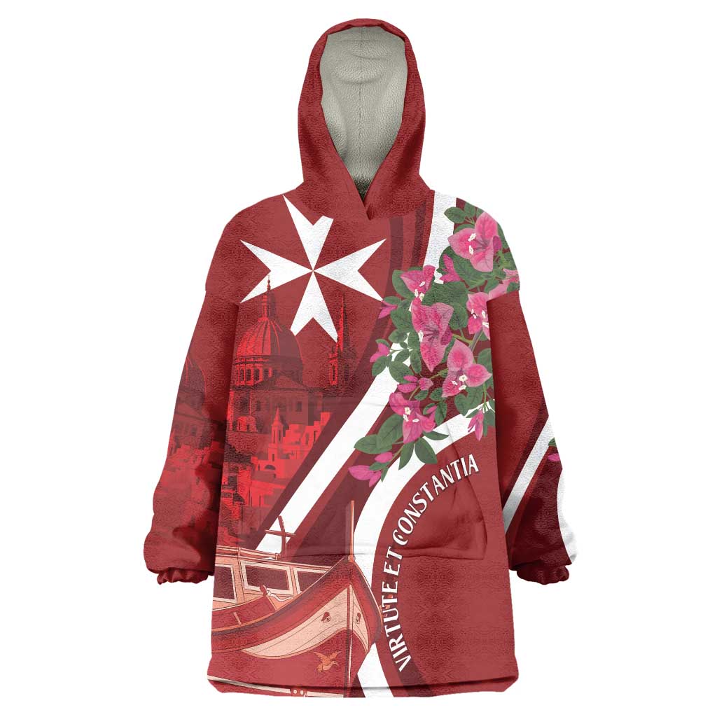 Inħobbok Malta Wearable Blanket Hoodie Bougainville and Luzzu