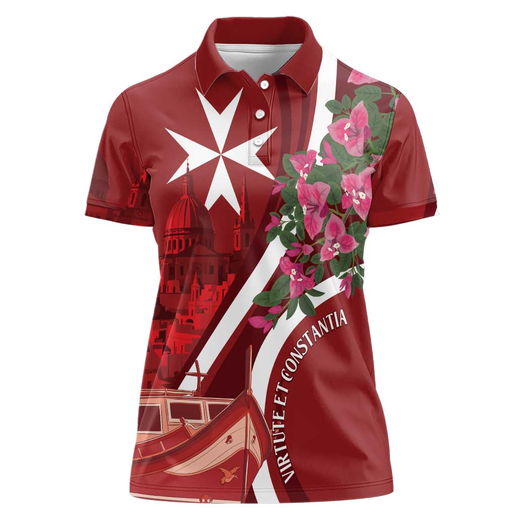 Inħobbok Malta Women Polo Shirt Bougainville and Luzzu