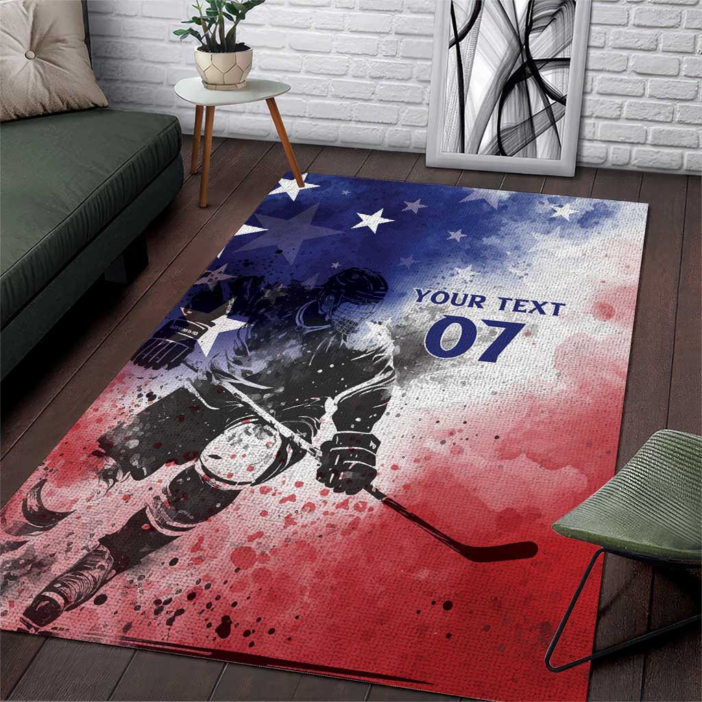 USA Ice Hockey Custom Area Rug Splash Art Abstract Style