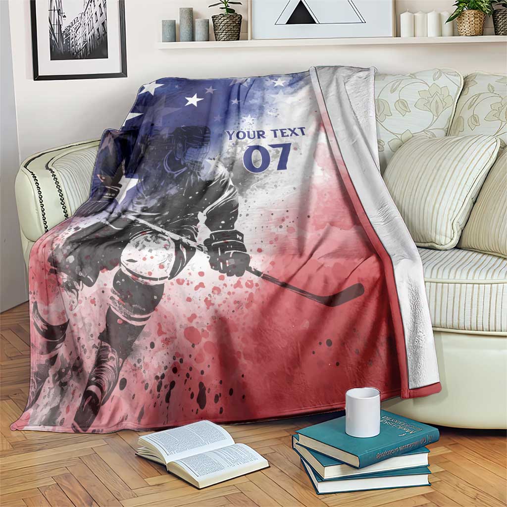 USA Ice Hockey Custom Blanket Splash Art Abstract Style