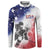 USA Ice Hockey Custom Button Sweatshirt Splash Art Abstract Style