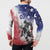 USA Ice Hockey Custom Button Sweatshirt Splash Art Abstract Style