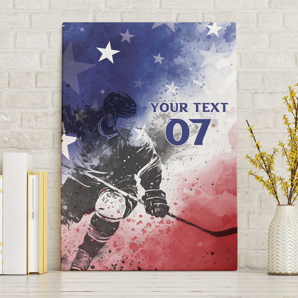 USA Ice Hockey Custom Canvas Wall Art Splash Art Abstract Style