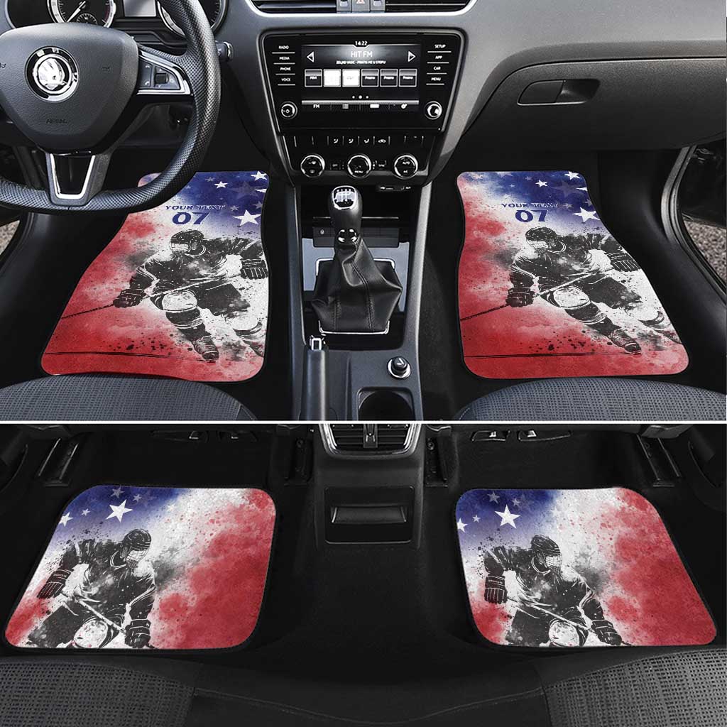 USA Ice Hockey Custom Car Mats Splash Art Abstract Style