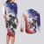 USA Ice Hockey Custom Couples Matching Long Sleeve Bodycon Dress and Long Sleeve Button Shirt Splash Art Abstract Style