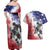 USA Ice Hockey Custom Couples Matching Off Shoulder Maxi Dress and Hawaiian Shirt Splash Art Abstract Style