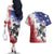 USA Ice Hockey Custom Couples Matching Off The Shoulder Long Sleeve Dress and Hawaiian Shirt Splash Art Abstract Style