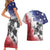 USA Ice Hockey Custom Couples Matching Short Sleeve Bodycon Dress and Hawaiian Shirt Splash Art Abstract Style