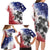 USA Ice Hockey Custom Family Matching Long Sleeve Bodycon Dress and Hawaiian Shirt Splash Art Abstract Style