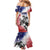 USA Ice Hockey Custom Family Matching Mermaid Dress and Hawaiian Shirt Splash Art Abstract Style