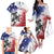 USA Ice Hockey Custom Family Matching Off The Shoulder Long Sleeve Dress and Hawaiian Shirt Splash Art Abstract Style