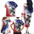 USA Ice Hockey Custom Family Matching Off The Shoulder Long Sleeve Dress and Hawaiian Shirt Splash Art Abstract Style