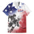 USA Ice Hockey Custom Family Matching Off The Shoulder Long Sleeve Dress and Hawaiian Shirt Splash Art Abstract Style