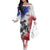 USA Ice Hockey Custom Family Matching Off The Shoulder Long Sleeve Dress and Hawaiian Shirt Splash Art Abstract Style