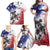 USA Ice Hockey Custom Family Matching Off Shoulder Maxi Dress and Hawaiian Shirt Splash Art Abstract Style