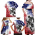 USA Ice Hockey Custom Family Matching Off Shoulder Maxi Dress and Hawaiian Shirt Splash Art Abstract Style