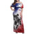 USA Ice Hockey Custom Family Matching Off Shoulder Maxi Dress and Hawaiian Shirt Splash Art Abstract Style