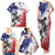 USA Ice Hockey Custom Family Matching Tank Maxi Dress and Hawaiian Shirt Splash Art Abstract Style