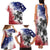 USA Ice Hockey Custom Family Matching Tank Maxi Dress and Hawaiian Shirt Splash Art Abstract Style