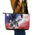 USA Ice Hockey Custom Leather Tote Bag Splash Art Abstract Style