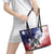 USA Ice Hockey Custom Leather Tote Bag Splash Art Abstract Style