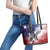 USA Ice Hockey Custom Leather Tote Bag Splash Art Abstract Style