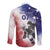 USA Ice Hockey Custom Long Sleeve Button Shirt Splash Art Abstract Style