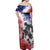 USA Ice Hockey Custom Off Shoulder Maxi Dress Splash Art Abstract Style