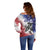 USA Ice Hockey Custom Off Shoulder Sweater Splash Art Abstract Style