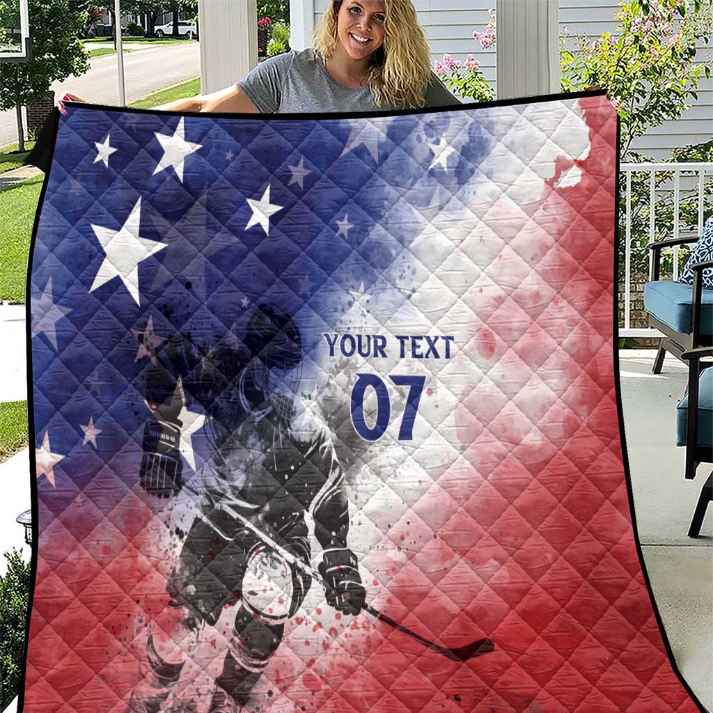 USA Ice Hockey Custom Quilt Splash Art Abstract Style