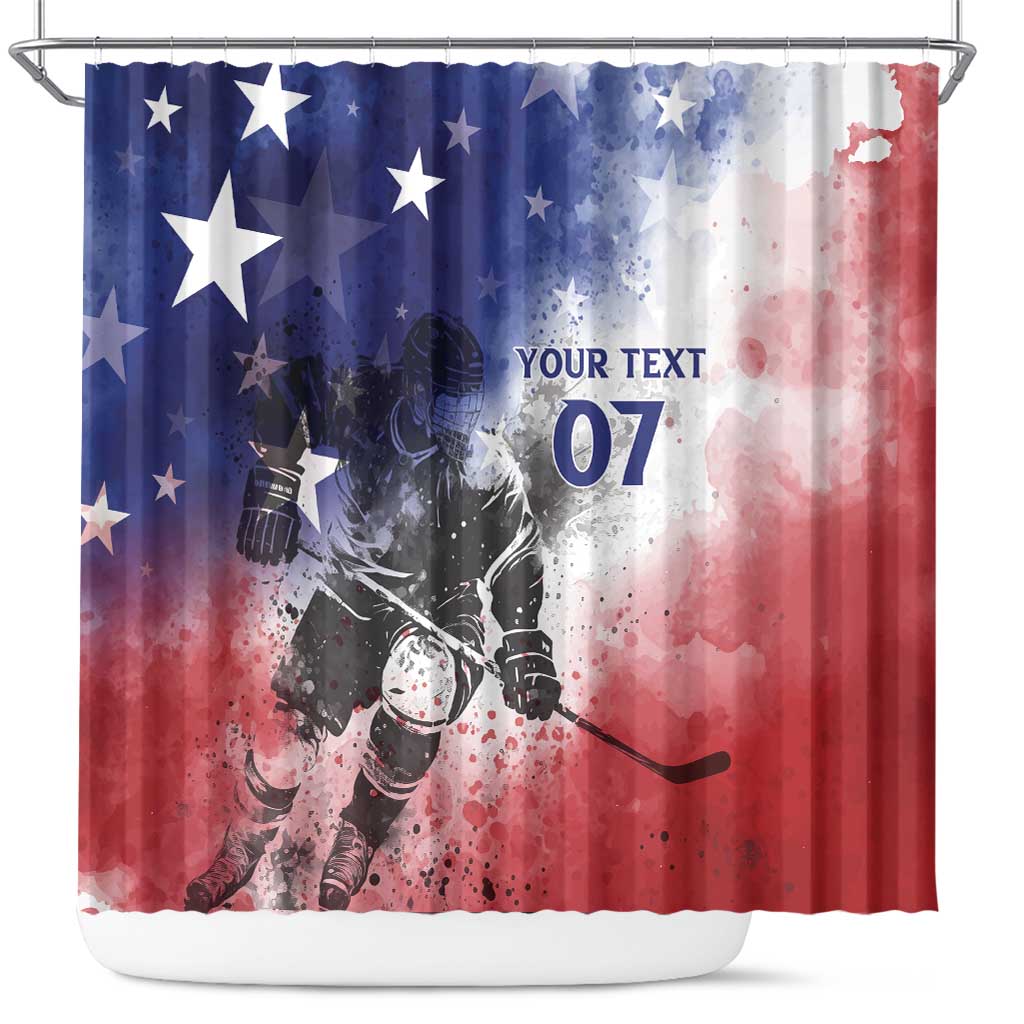 USA Ice Hockey Custom Shower Curtain Splash Art Abstract Style