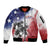 USA Ice Hockey Custom Sleeve Zip Bomber Jacket Splash Art Abstract Style