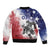 USA Ice Hockey Custom Sleeve Zip Bomber Jacket Splash Art Abstract Style