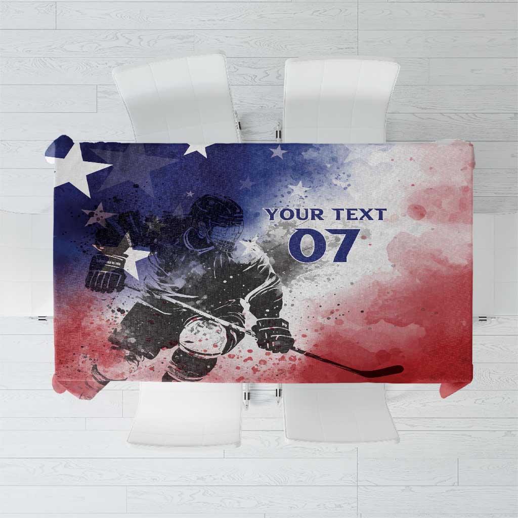 USA Ice Hockey Custom Tablecloth Splash Art Abstract Style