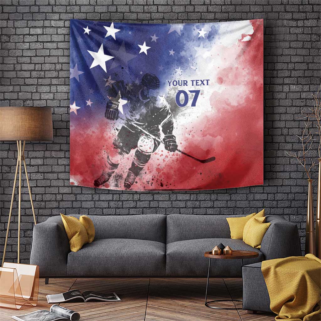 USA Ice Hockey Custom Tapestry Splash Art Abstract Style