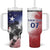 USA Ice Hockey Custom Tumbler With Handle Splash Art Abstract Style