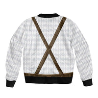 Germany Trachten Lederhose Inspired Bomber Jacket Washed Brown