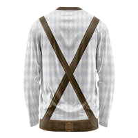 Germany Trachten Lederhose Inspired Long Sleeve Shirt Washed Brown