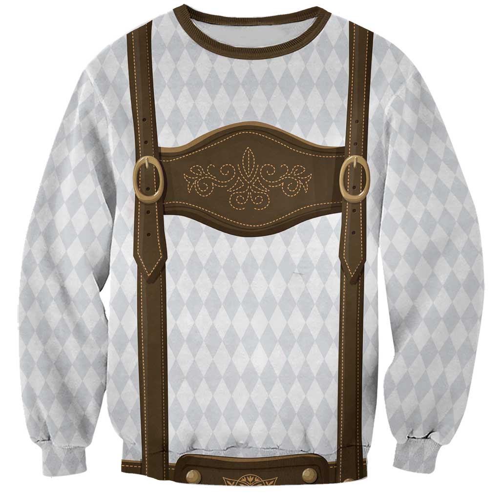 Germany Trachten Lederhose Inspired Sweatshirt Washed Brown