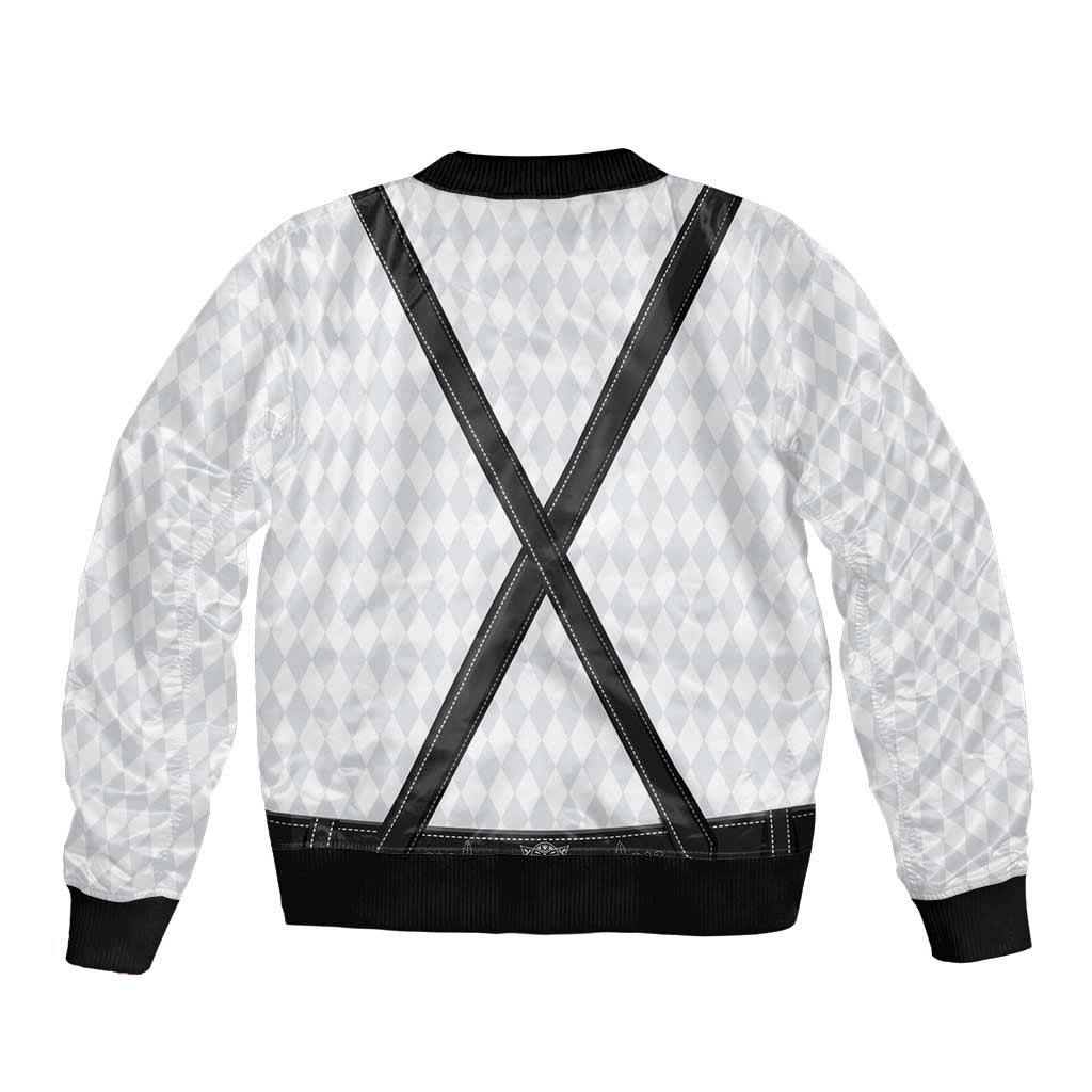 Germany Trachten Lederhose Inspired Bomber Jacket Sable Black