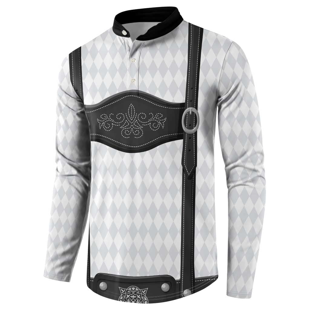 Germany Trachten Lederhose Inspired Button Sweatshirt Sable Black