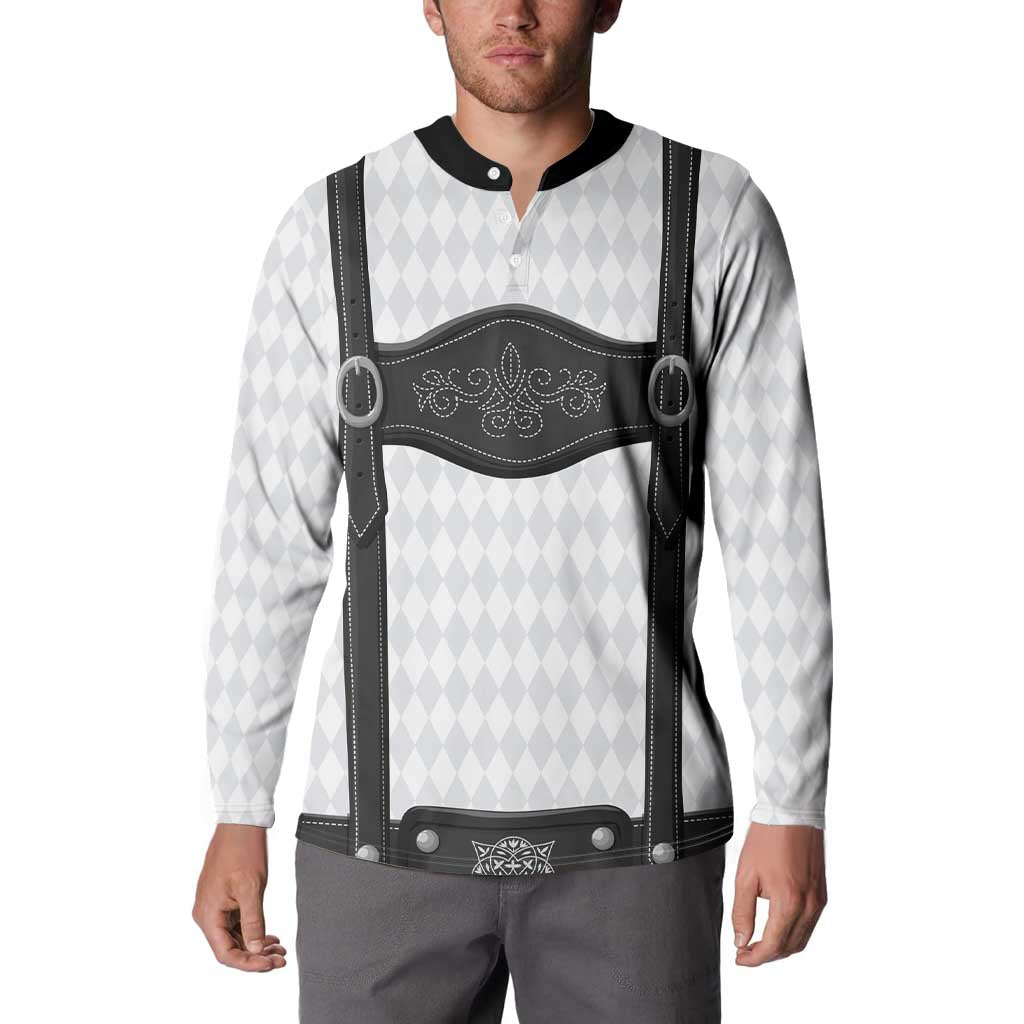 Germany Trachten Lederhose Inspired Button Sweatshirt Sable Black