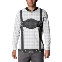 Germany Trachten Lederhose Inspired Button Sweatshirt Sable Black