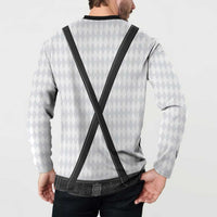 Germany Trachten Lederhose Inspired Button Sweatshirt Sable Black