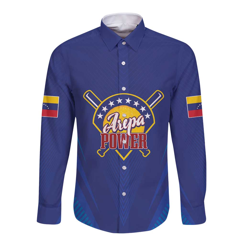 Venezuela Baseball Campeon Custom Long Sleeve Button Shirt Arepa Powers