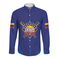 Venezuela Baseball Campeon Custom Long Sleeve Button Shirt Arepa Powers