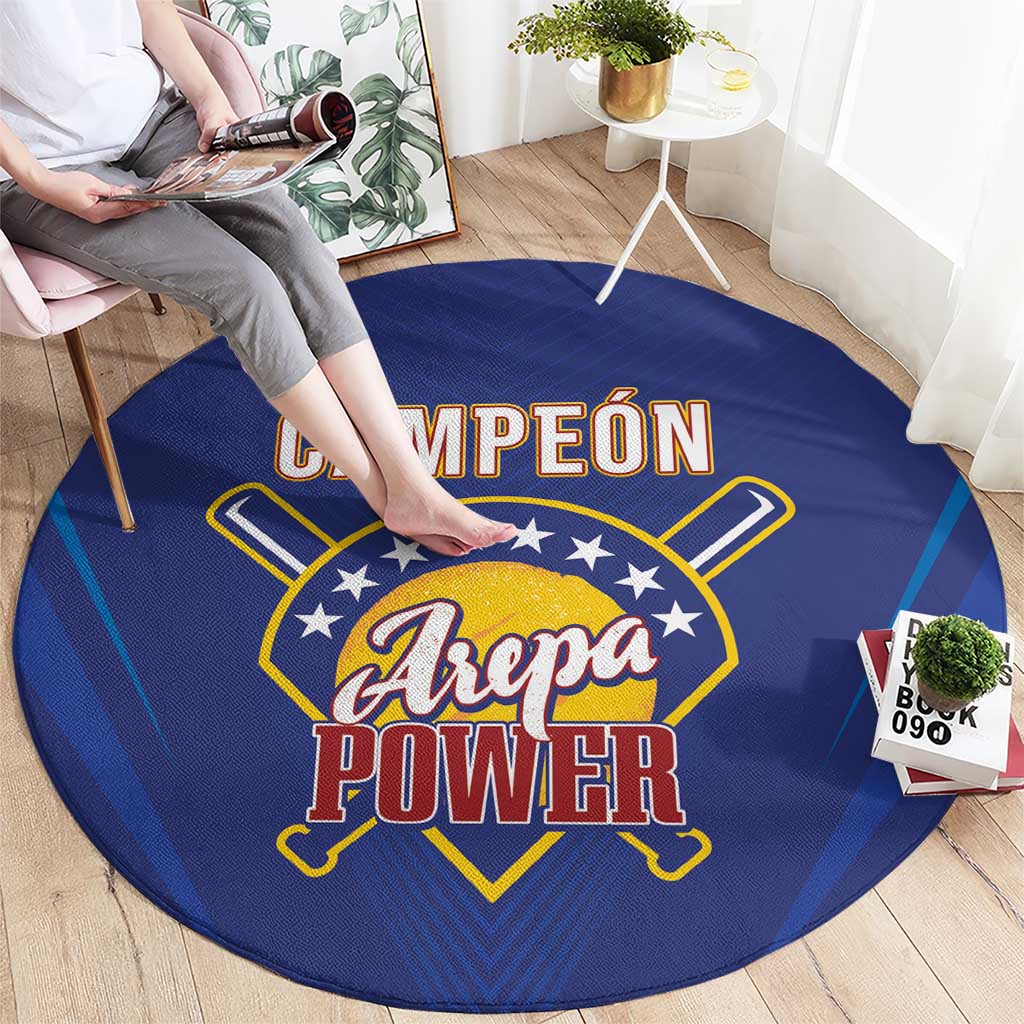 Venezuela Baseball Campeon Round Carpet Arepa Powers