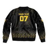 Ghana Black Star Custom Bomber Jacket Gold Ananse Spiderweb Inspired
