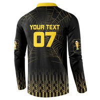 Ghana Black Star Custom Button Sweatshirt Gold Ananse Spiderweb Inspired