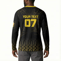 Ghana Black Star Custom Button Sweatshirt Gold Ananse Spiderweb Inspired